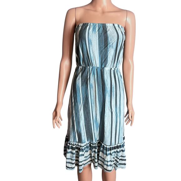 Ella Moss Anthropologie Strapless Ruffled Sundress Medium Beach Cruise Bohemian - Picture 1 of 4
